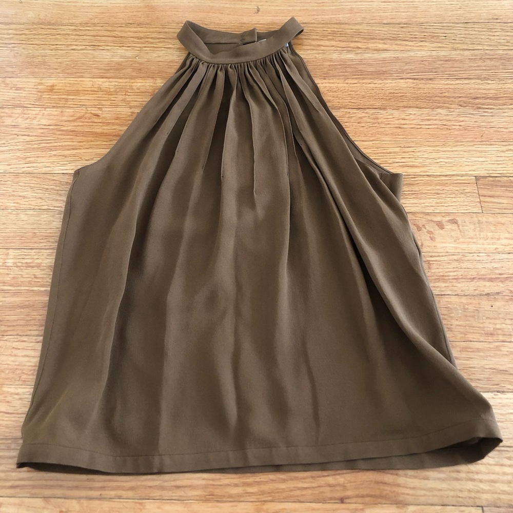 NWT Nina Ricci Silk Gathered Halter Neck Blouse